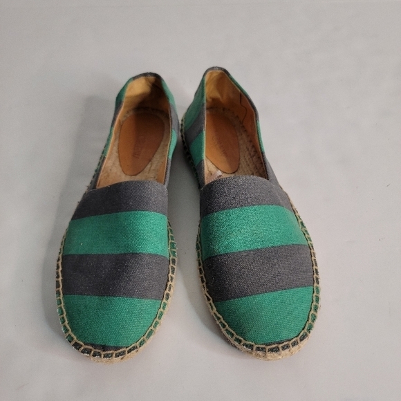 J Crew Striped Canvas Espadrilles Sz 8 Loafers - Picture 1 of 6